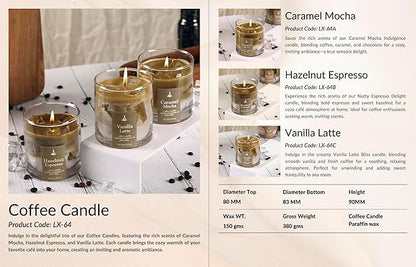 PROSPERRO LUMO by Florence Candles Latte Coffee Scented Candle, Paraffin Wax and Gel Wax as ice Cubes- Coffee, Chocolate and Vanilla (Vanilla Latte)