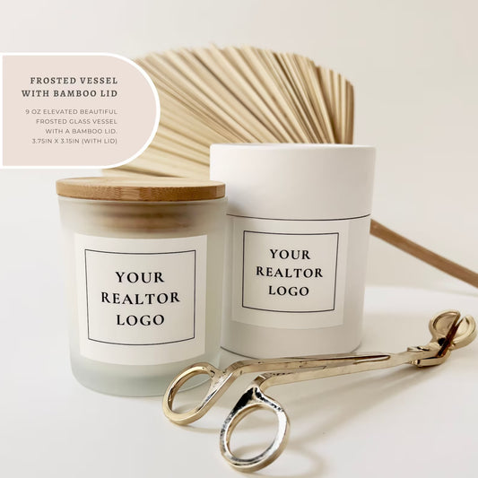 Bulk Candles, Corporate Gifts, Clients Gifts, Realtor Closing Gift, Real Estate Logo, Company Logo, Realtor Marketing, Candle Favor