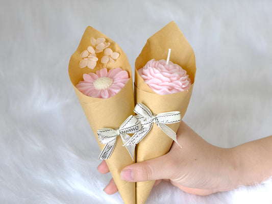 Handmade Floral Candle Bouquet, Decorative Wax Blooms, Unique Gift, Aesthetic Home Decor, Romantic Present for Her